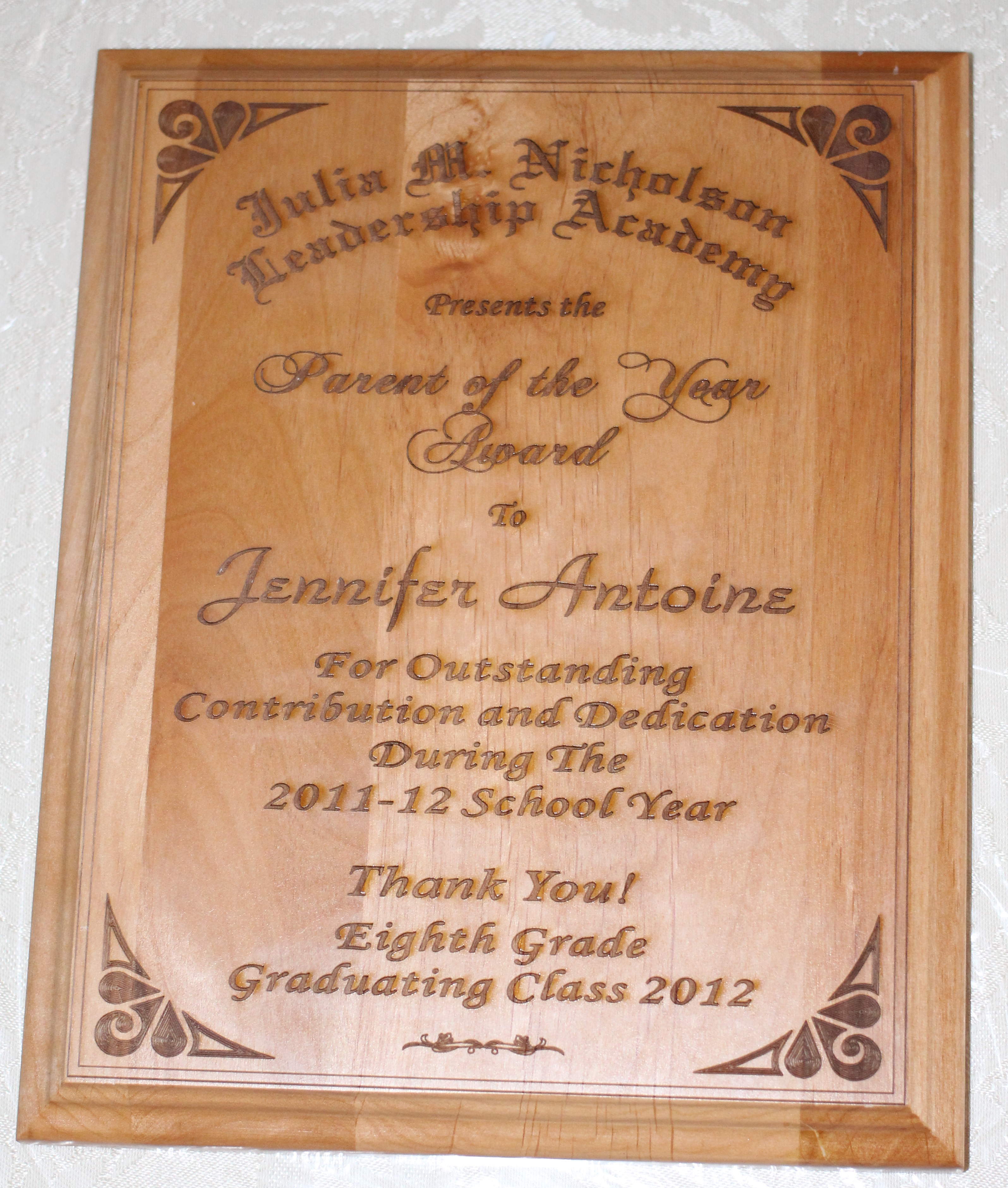 Deluxe Wood Plaque